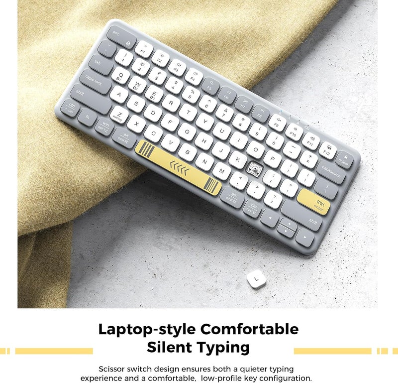iClever BK50 Compact Bluetooth Keyboard, Portable, Vibrant Colors, Silent Typing, Syncs with 3 Devices – Compatible with Tablet, iPad, iPhone, Windows - Image 2